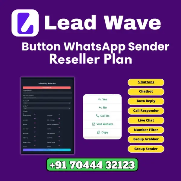 Lead Wave Button WhatsApp Sender Reseller Plan