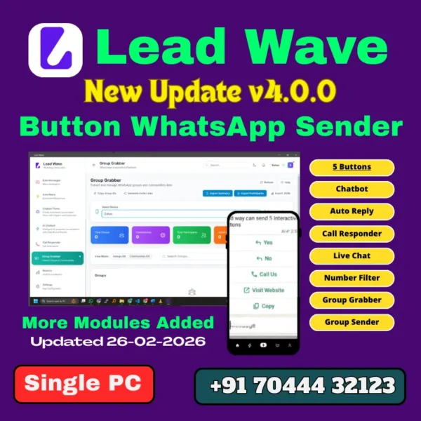 Bulk WhatsApp Button Sender - Lead Wave v4.0.0