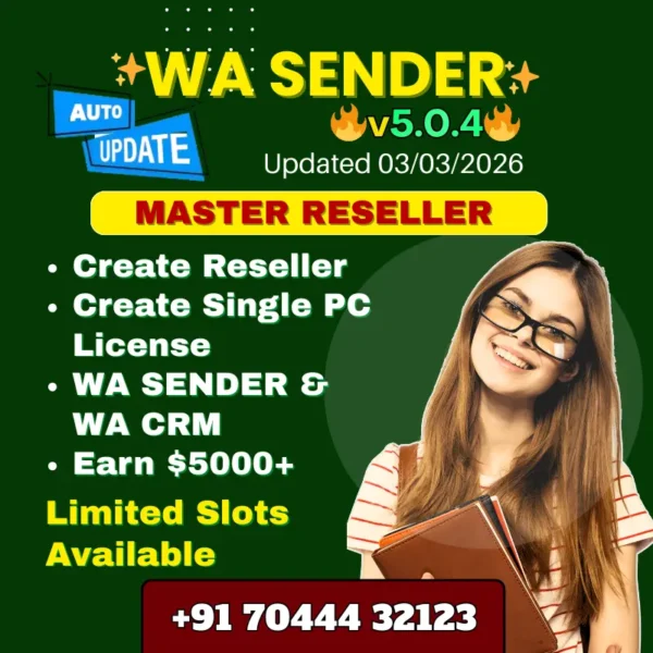 WA Sender + WA CRM Master Reseller